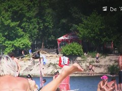 Beach spy cam voyeuring the naked couple of lovers