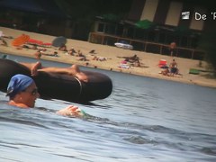 Mature fems get their nudist bodies spied by beach hunter