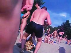 Beach voyeur hidden cam with hot nudist girls