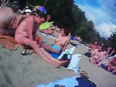Beach voyeur hidden cam with hot nudist girls