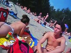 Beach voyeur hidden cam with hot nudist girls