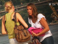 Nude beach voyeur spy cam captures naked girls