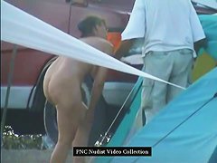 Closeup video of a nude beach horny pussy minge