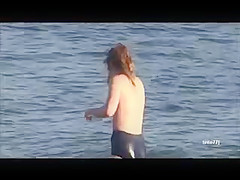 TWO TOPLESS LESBIANS AT A GREEK BEACH !!!
