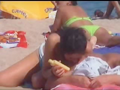 Big boobs at beach