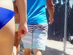 Candid Beach Bikini Butt Ass West Michigan Booty RWB