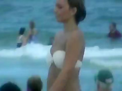 Candid Ass in white bikini