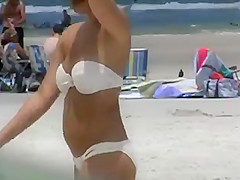 Candid Ass in white bikini