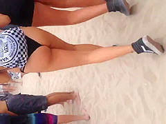 Walking with thong on beach