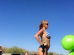 Bikini UNDERBOOB by the River