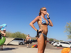 Bikini UNDERBOOB by the River