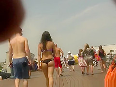 Sexy ass teen in black bikini bottom
