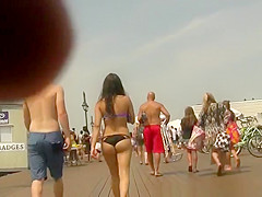 Sexy ass teen in black bikini bottom