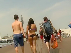 Sexy ass teen in black bikini bottom