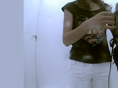 Small breasts teen dresses in beach cabin