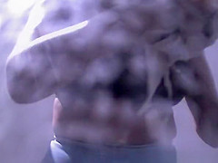 Big tits woman spied in beach cabin