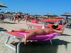 Wonderful thong ass on the beach