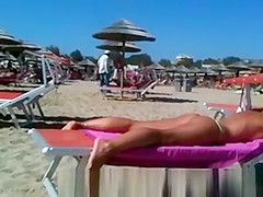 Wonderful thong ass on the beach