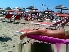 Wonderful thong ass on the beach