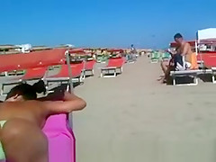 Wonderful thong ass on the beach