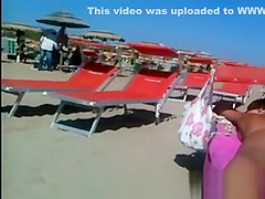 Wonderful thong ass on the beach