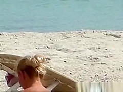 French Attractive topless blonde