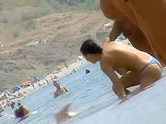 Nude women and topless woman