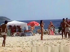 Brunette teen with red bikini