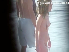 Small boobs hippie chick topless