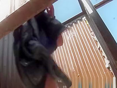 Sexy girl in the changing booth