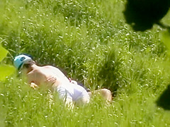 Naked goldilocks spied on the beach