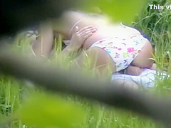 Naked goldilocks spied on the beach