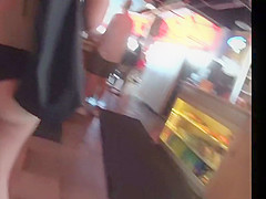 Attention whore at a beach resort