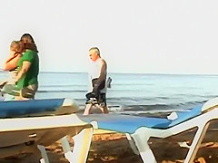 Wild fuck in the water caught by a voyeur