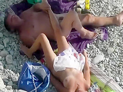 Satisfying beach blowjob spied upon