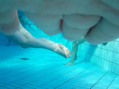 Voyeur films inside sauna swimming pool
