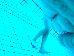 Voyeur films inside sauna swimming pool
