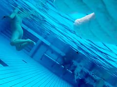 Voyeur films inside sauna swimming pool
