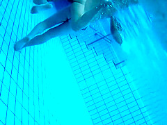 Voyeur films inside sauna swimming pool