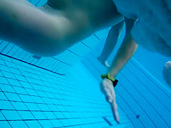 Voyeur films inside sauna swimming pool