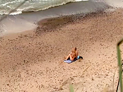 Older guy fucks a teen girl on a beach