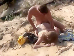 Hard fucking caught on a hidden beach