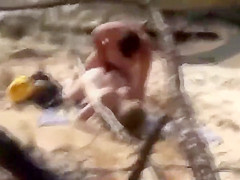 Hard fucking caught on a hidden beach