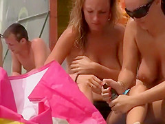 Sexy dancing girl all over the beach