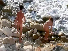 Wild fingering and a fuck on the beach