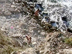 Wild fingering and a fuck on the beach
