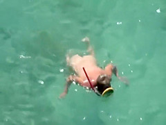 Naked diving girl spied by a voyeur