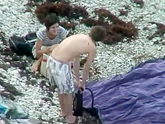 Hot hairy pussy on the beach