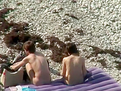 Hot hairy pussy on the beach