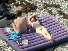 Hot hairy pussy on the beach